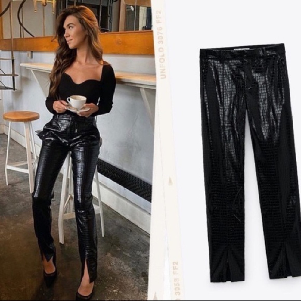 ZARA FAUX LEATHER TROUSERS